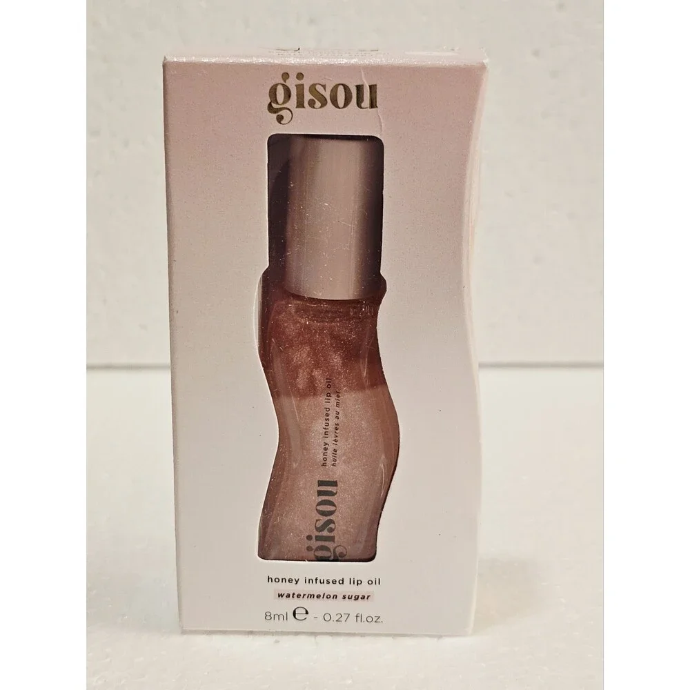 Gisou Honey Infused Lip Oil in the shade Watermelon Sugar.